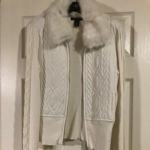NWT WHBM white sweater jacket